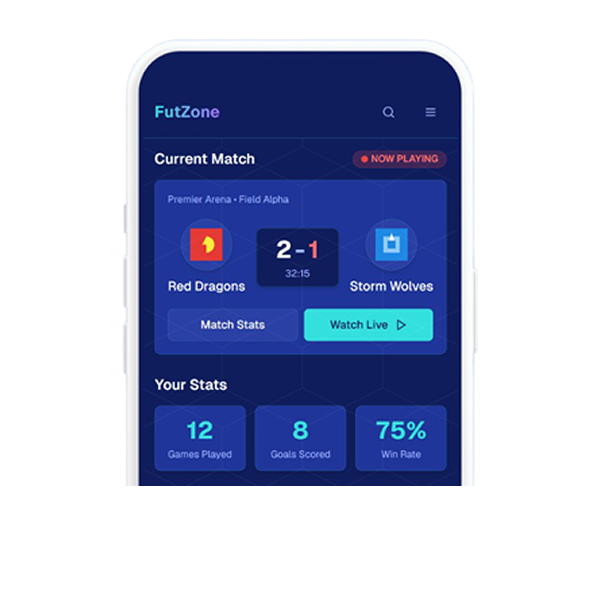 FutZone app interface preview